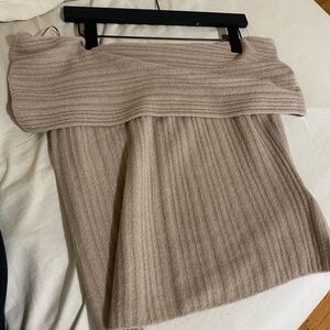 Ribbed Foldover Off-The-Shoulder Sweater Top